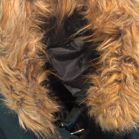 Madden Girl Dark Green Coat with Faux Fur Trim - Picture 5 of 7